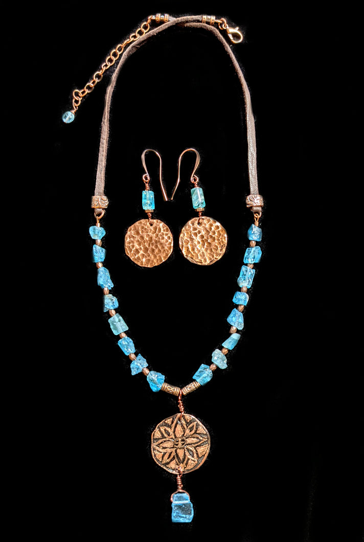 Copper Flower & Apatite Set - Sunroot Studio