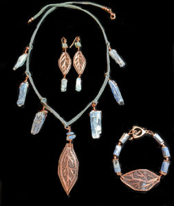 Copper Leaf & Kyanite Set - Sunroot Studio