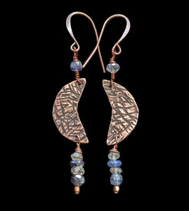 Copper Moon & Blue Labradorite Earrings