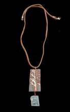 copper tree & kyanite pendant set