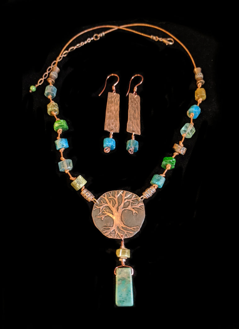Copper Tree & Mixed Stones Set - Sunroot Studio