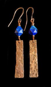Copper & Azurite Earrings - Sunroot Studio
