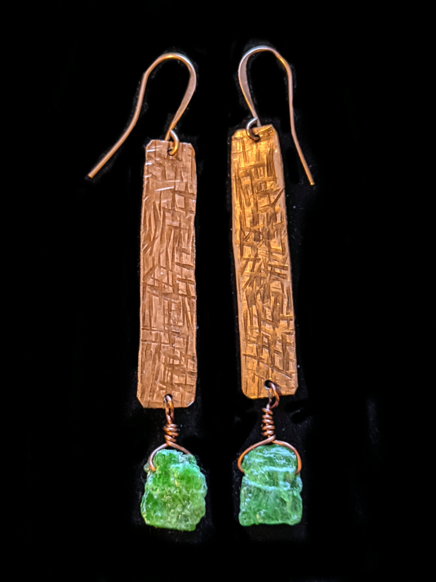 copper & diopside earrings - sunroot studio