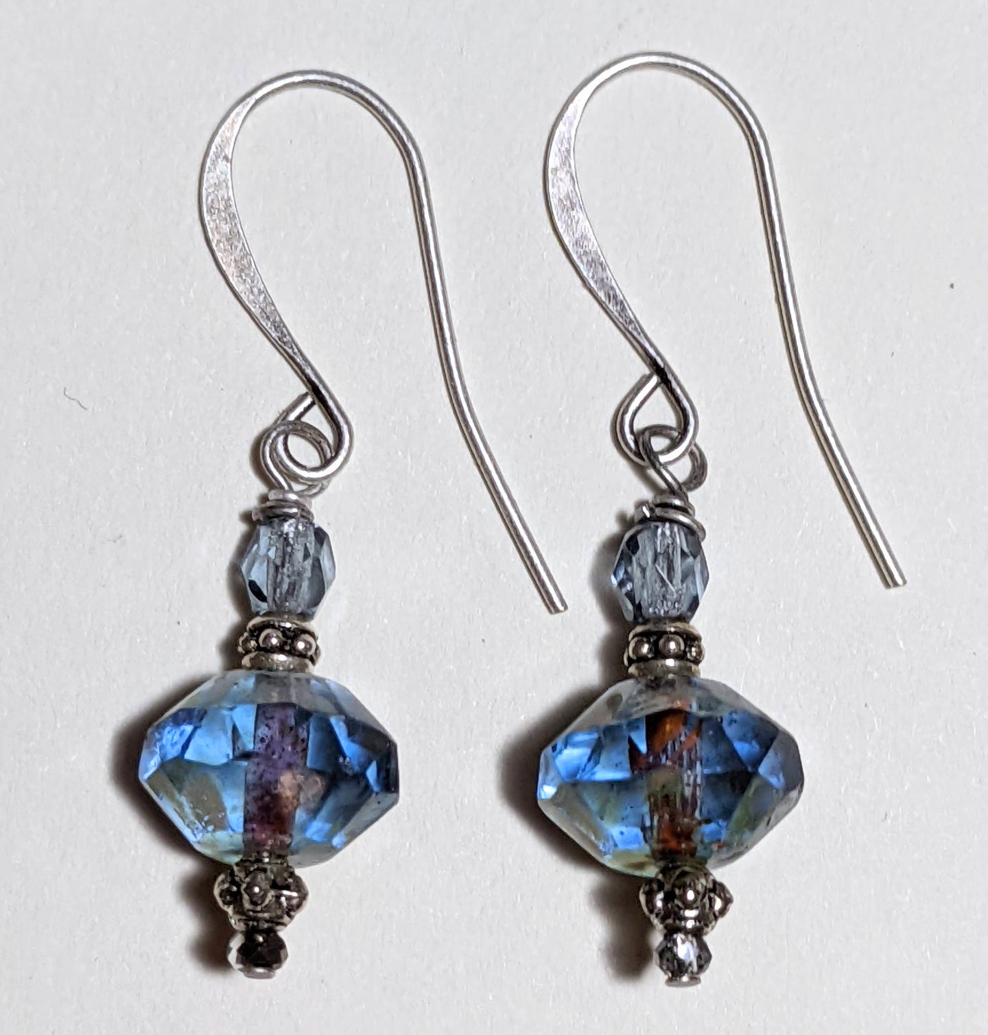 cornflower blue crystal earrings