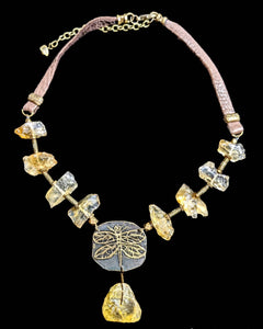 Dragonfly & Citrine Necklace