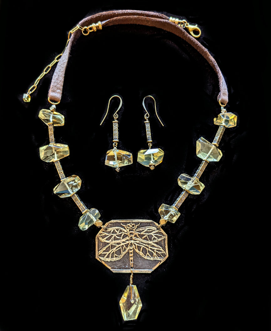Dragonfly & Lemon Quartz Set - Sunroot Studio