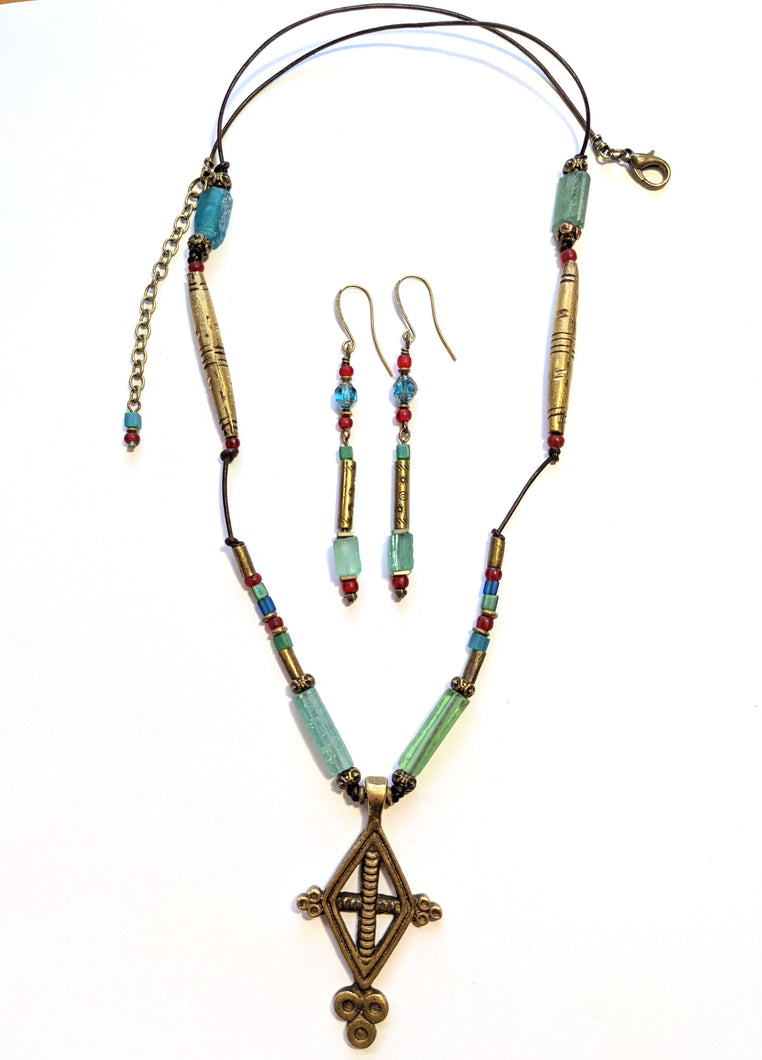 Ethiopian Cross & Roman Glass Set - Sunroot Studio