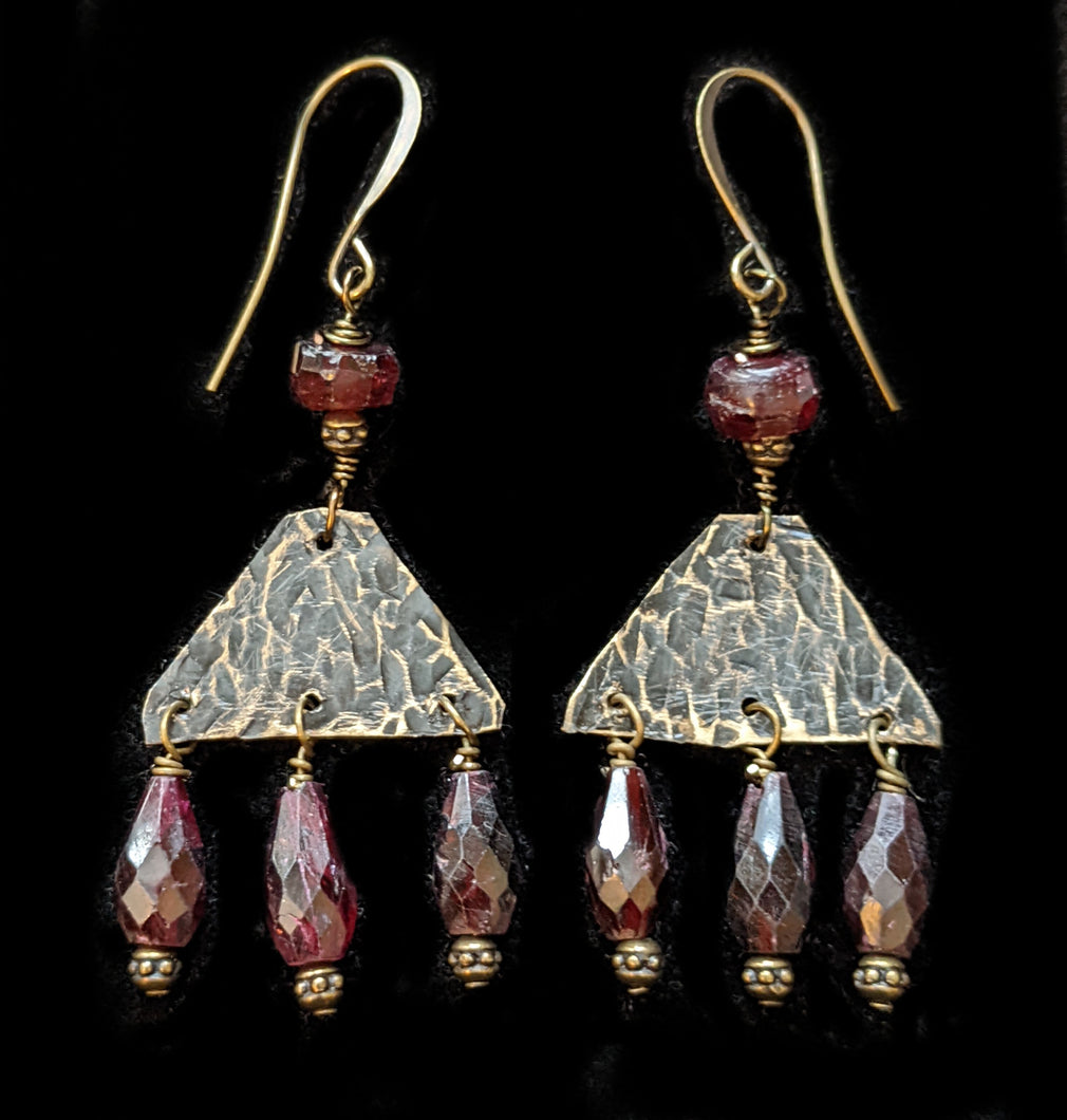 Garnet Chandelier Earrings - Sunroot Studio