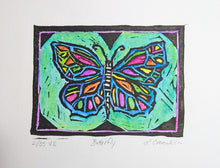 butterfly lino block print