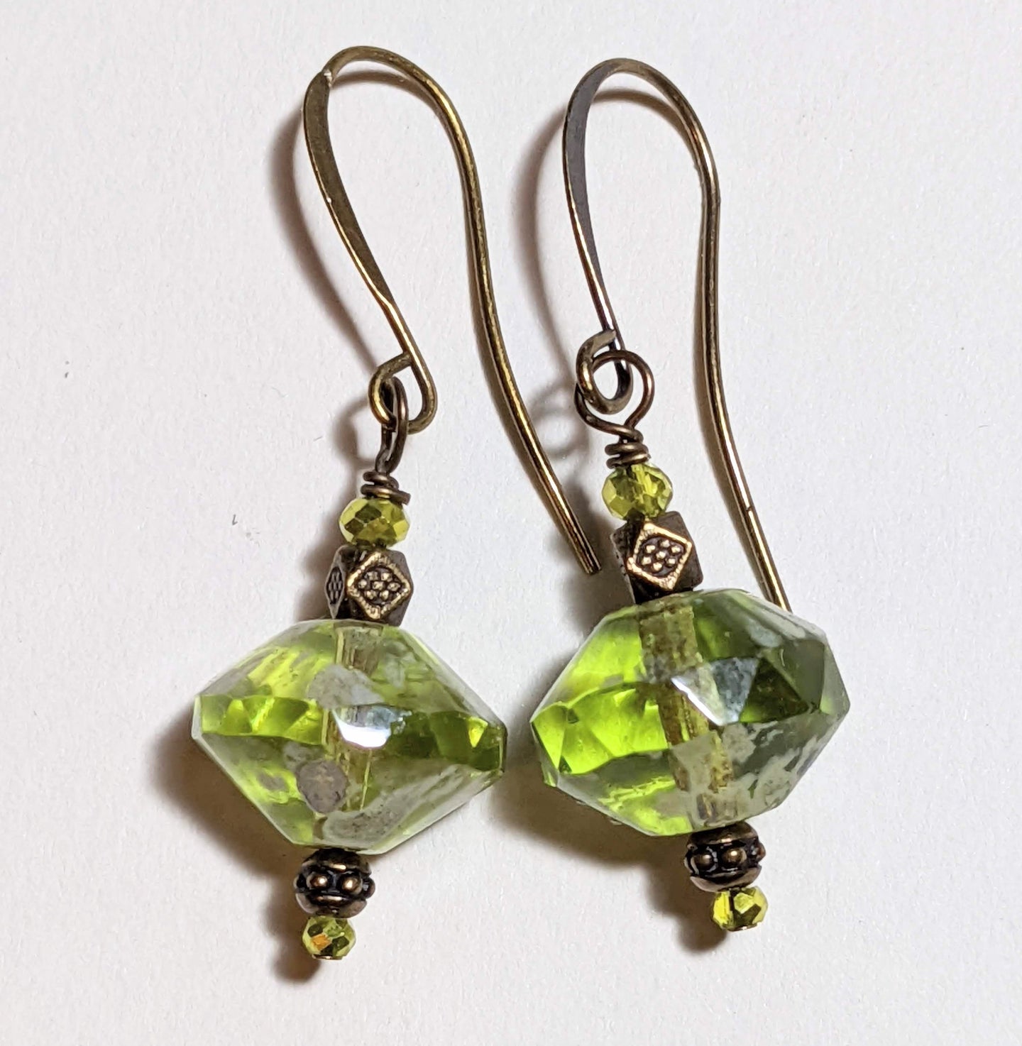 light green crystal earrings