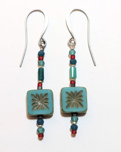 Turquoise Tile Earrings