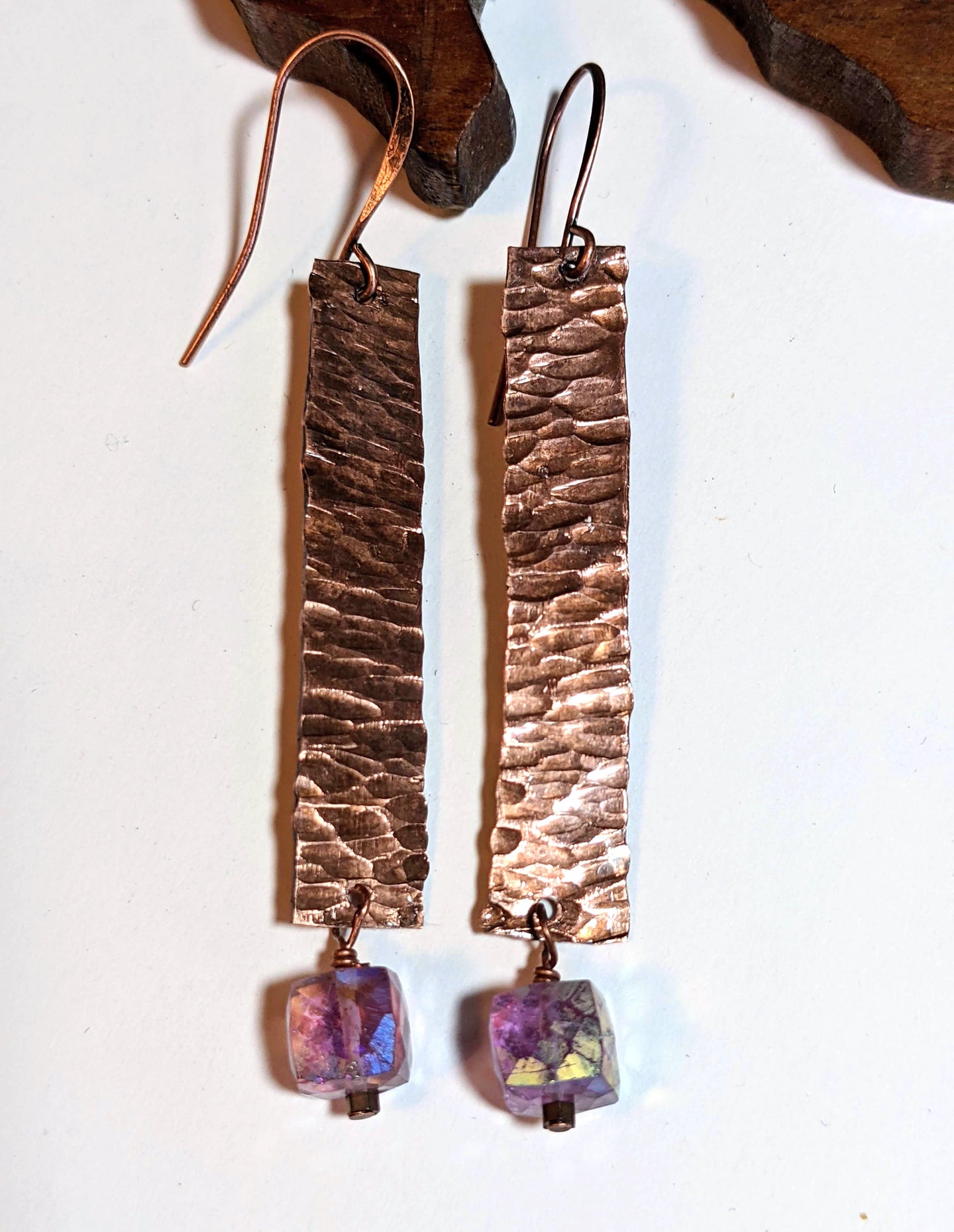 copper & amethyst earrings