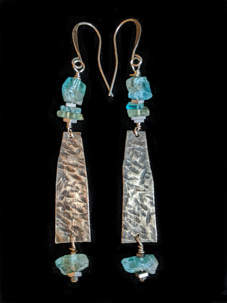 Nickel Silver & Apatite Earrings