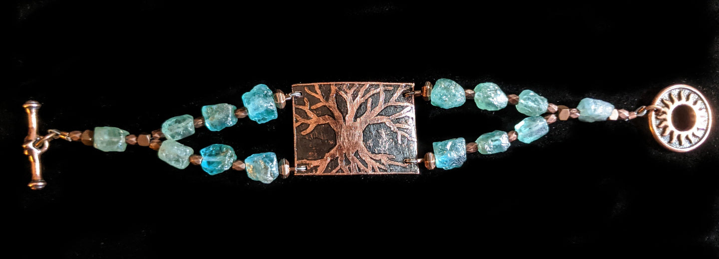 copper  tree & apatite bracelet - sunroot studio