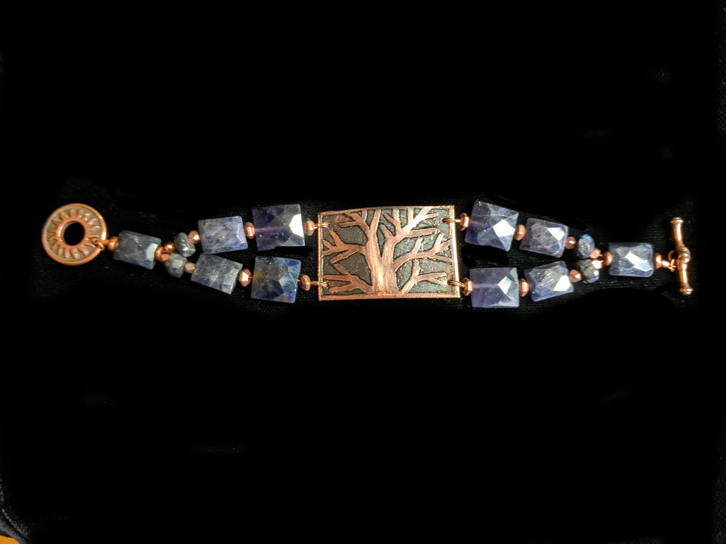 Copper Tree & Iolite Bracelet - Sunroot Studio