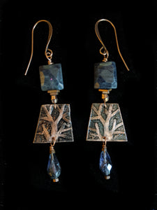 Copper Tree Set With Iolite - Sunroot Studio