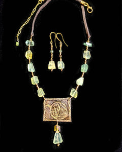 Art and Metal Jewelry - Brass Acorn  Necklace Set - Sunroot Studio