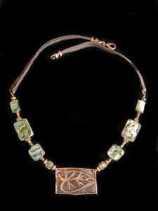 Copper Leaf Set With Abalone Shell - Sunroot Studio