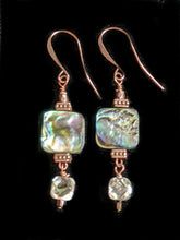 copper leaf set with abalone shell - sunroot studio