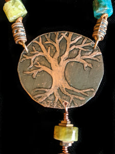 Copper Tree Set With Mixed Stones - Sunroot Studio