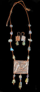 Art and Metal Jewelry - Copper Botanical Necklace Set - Sunroot Studio