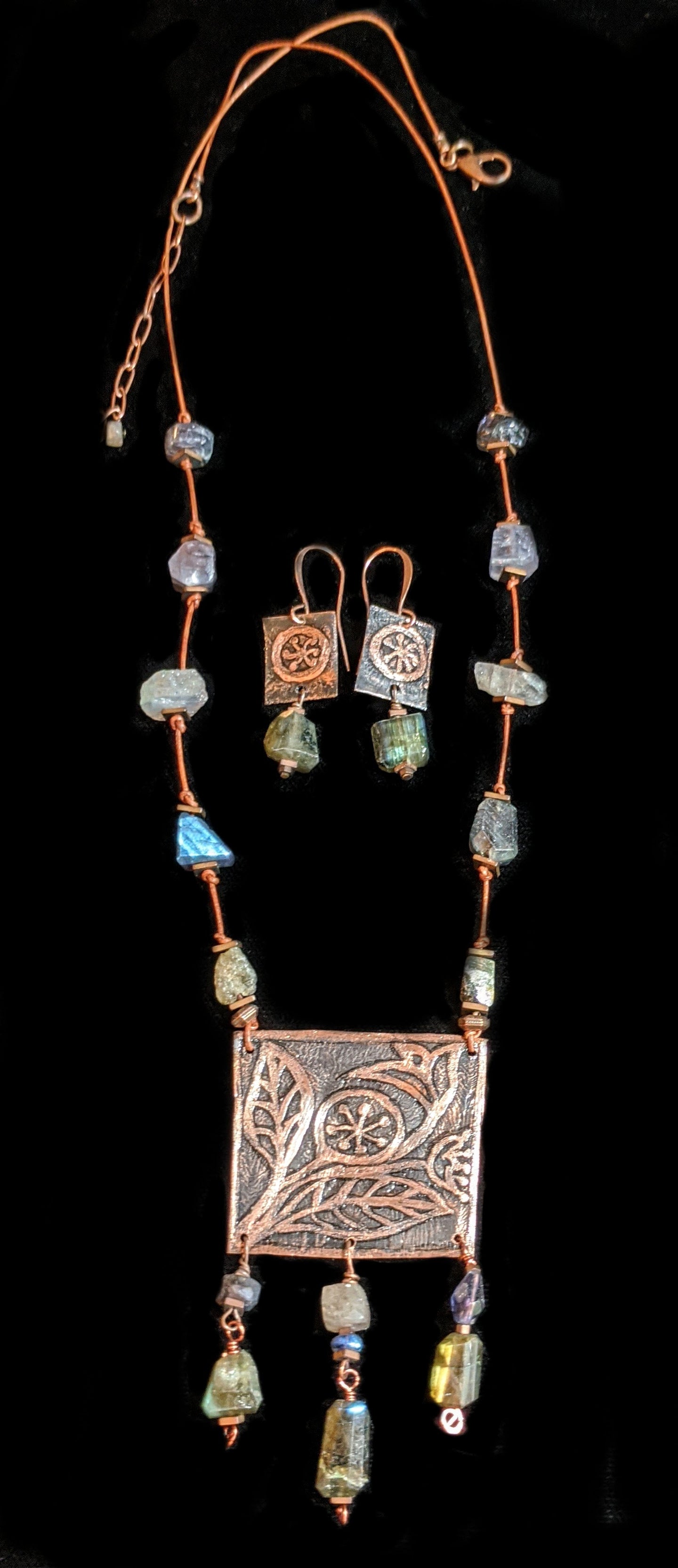  copper botanical necklace set - sunroot studio