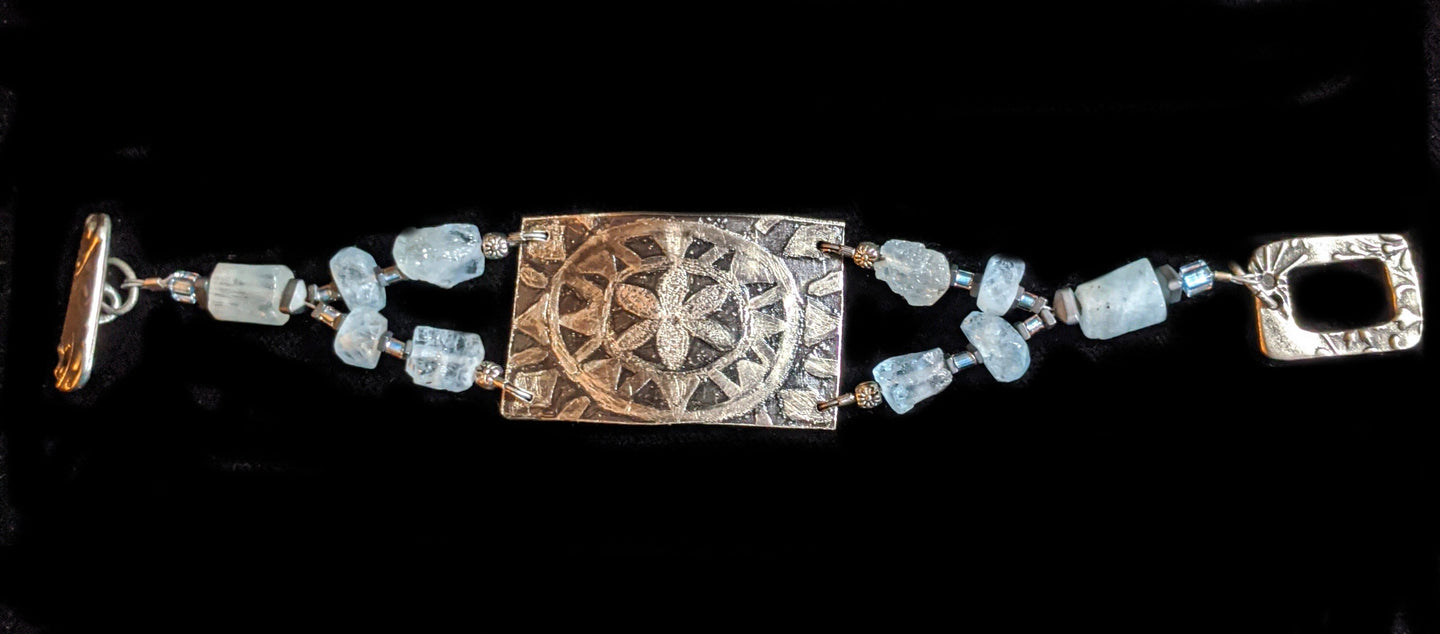  nickel silver flower mandala bracelet - sunroot studio
