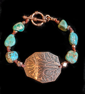 Art and Metal Jewelry - Copper Dill Bracelet - Sunroot Studio