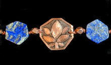 copper lotus & lapis bracelet - sunroot studio