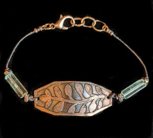 Art and Metal Jewelry - Copper Flower & Fluorite Bracelet - Sunroot Studio