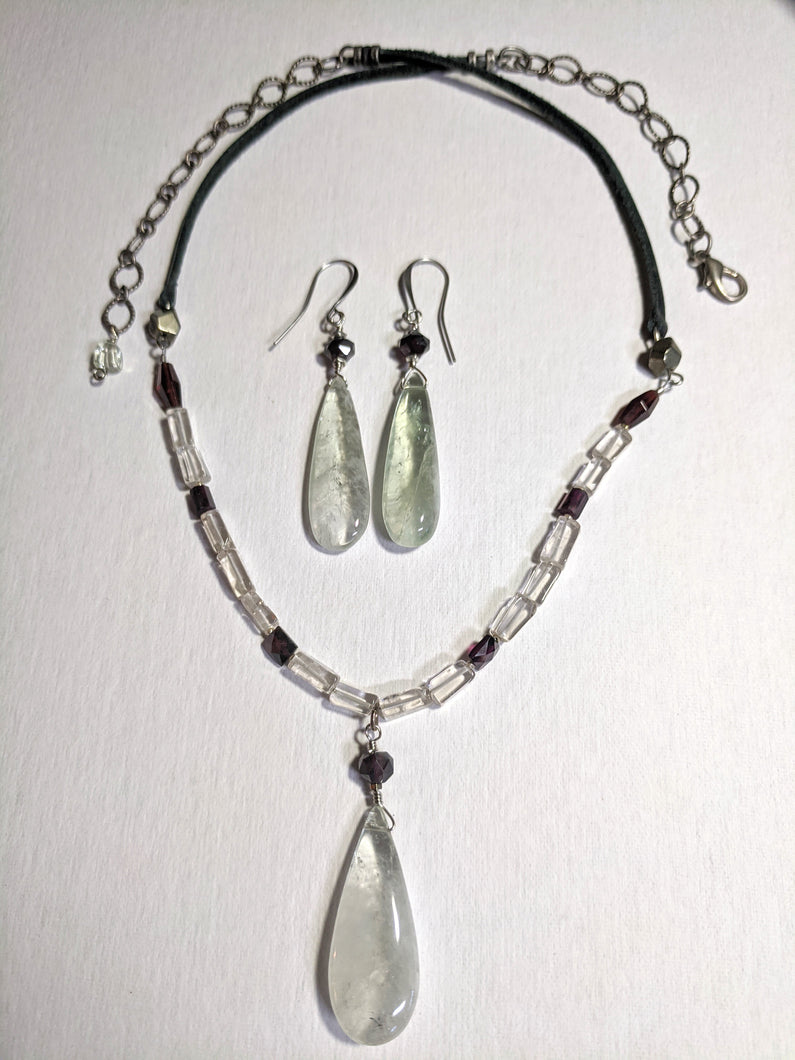 Green Amethyst Necklace Set - Sunroot Studio