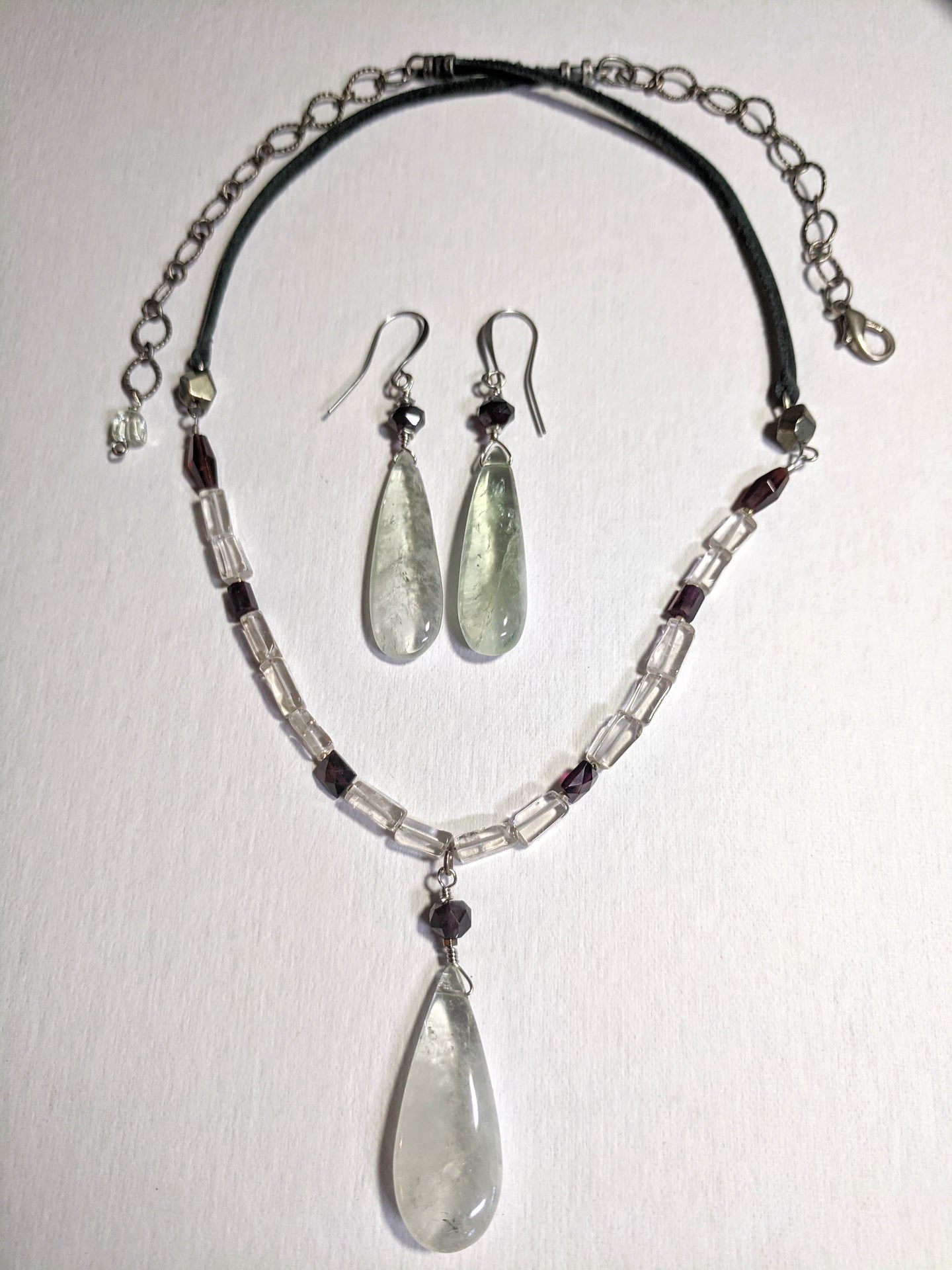 green amethyst necklace set - sunroot studio