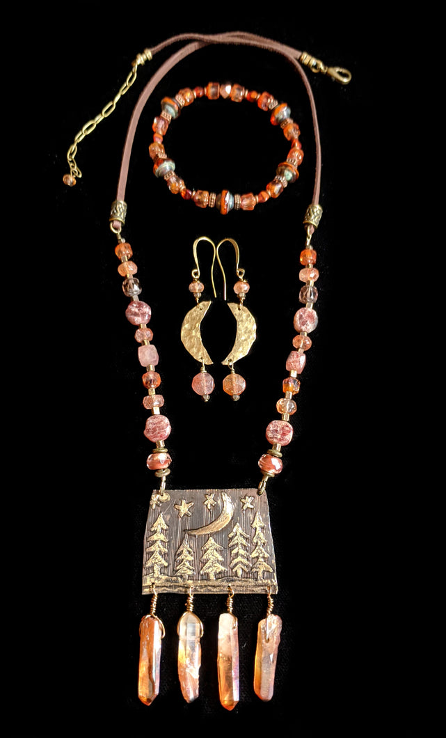 Brass Moon & Pines Set - Sunroot Studio
