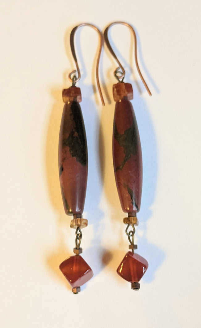 Jasper & Carnelian Earrings # 2 - Sunroot Studio