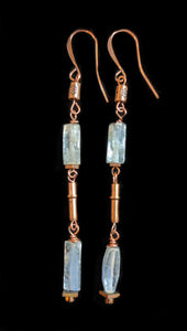 Copper Leaf & Kyanite Pendant Set