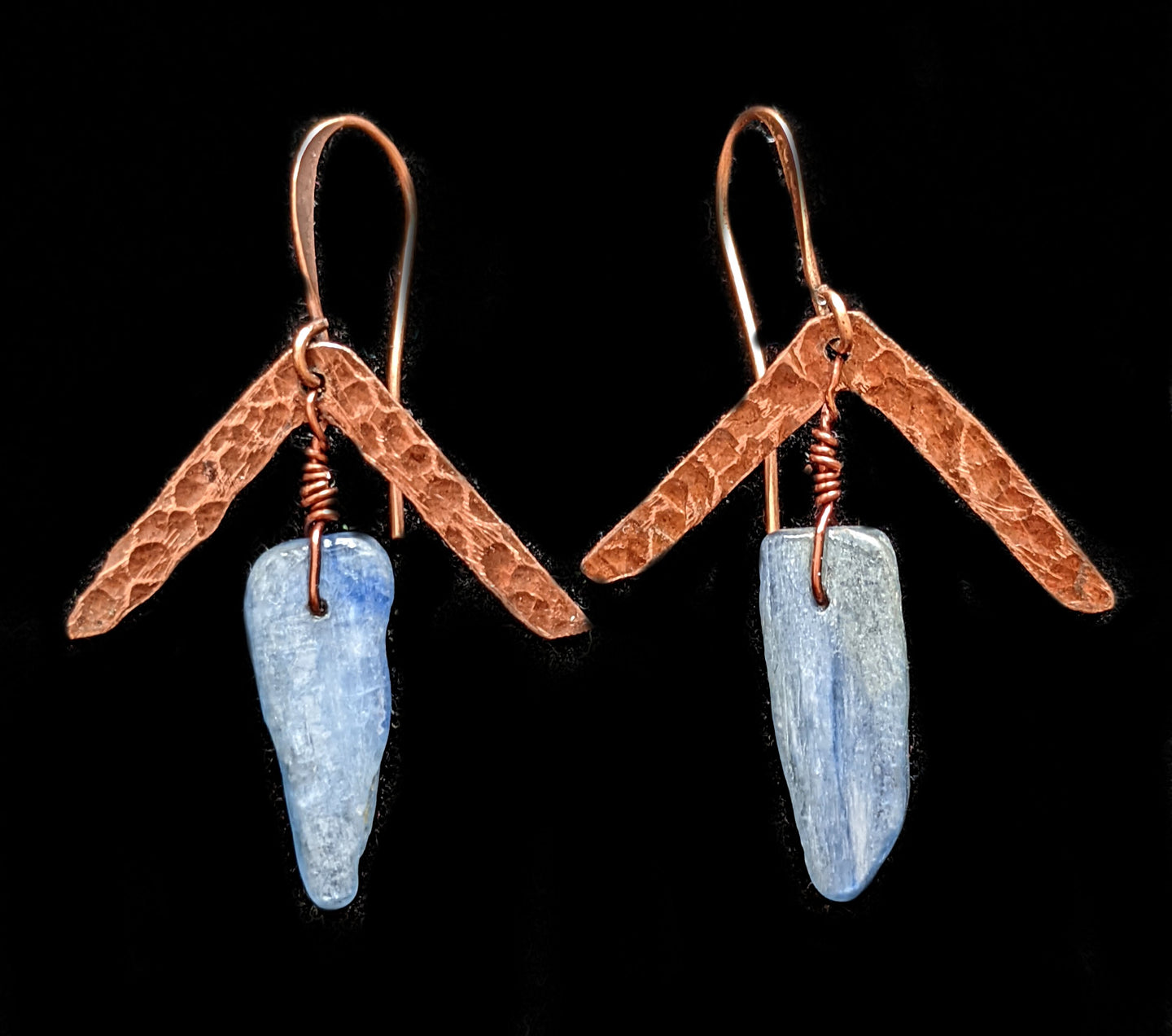 kyanite & copper earrings