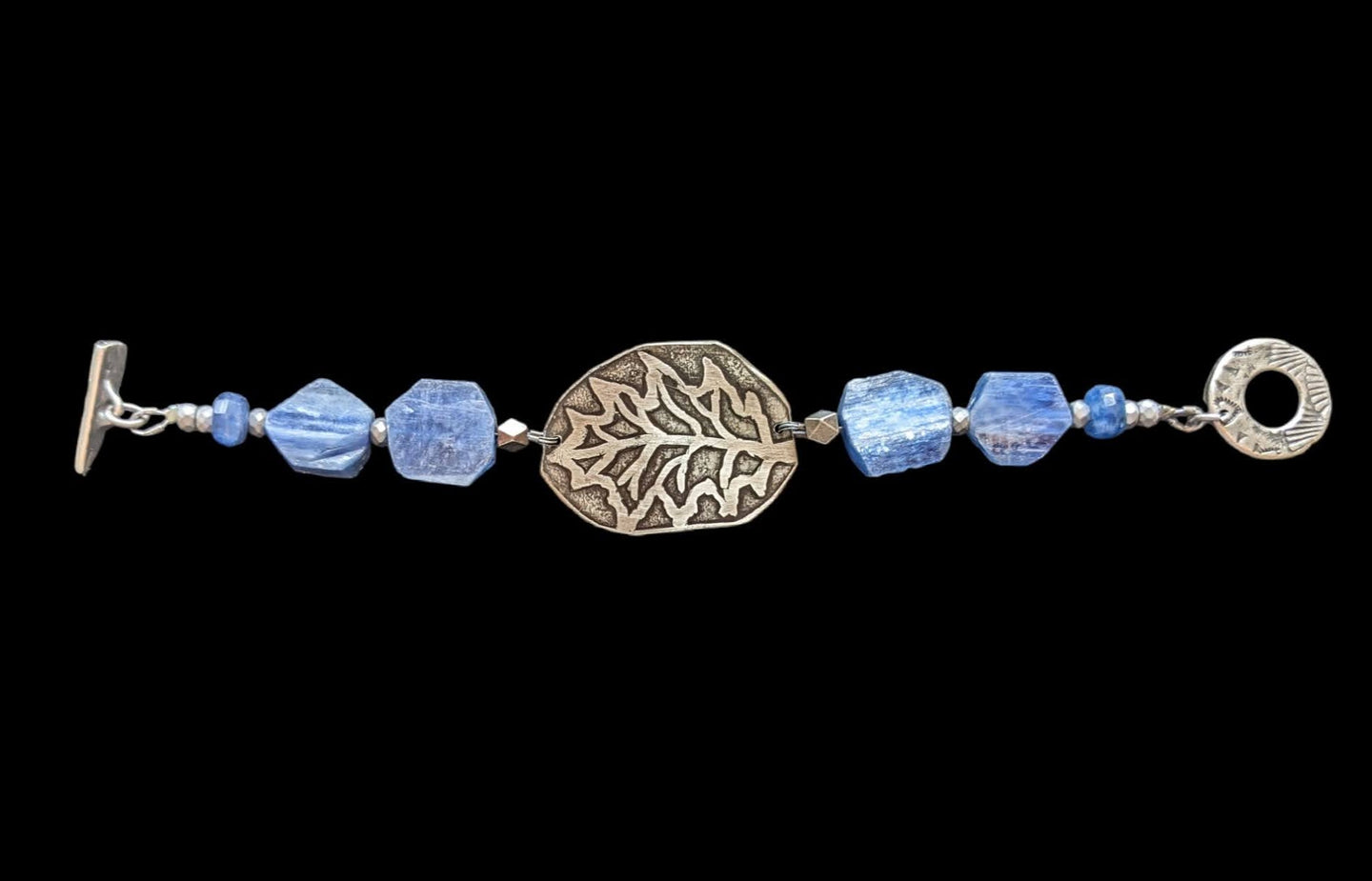 oak leaf & kyanite bracelet