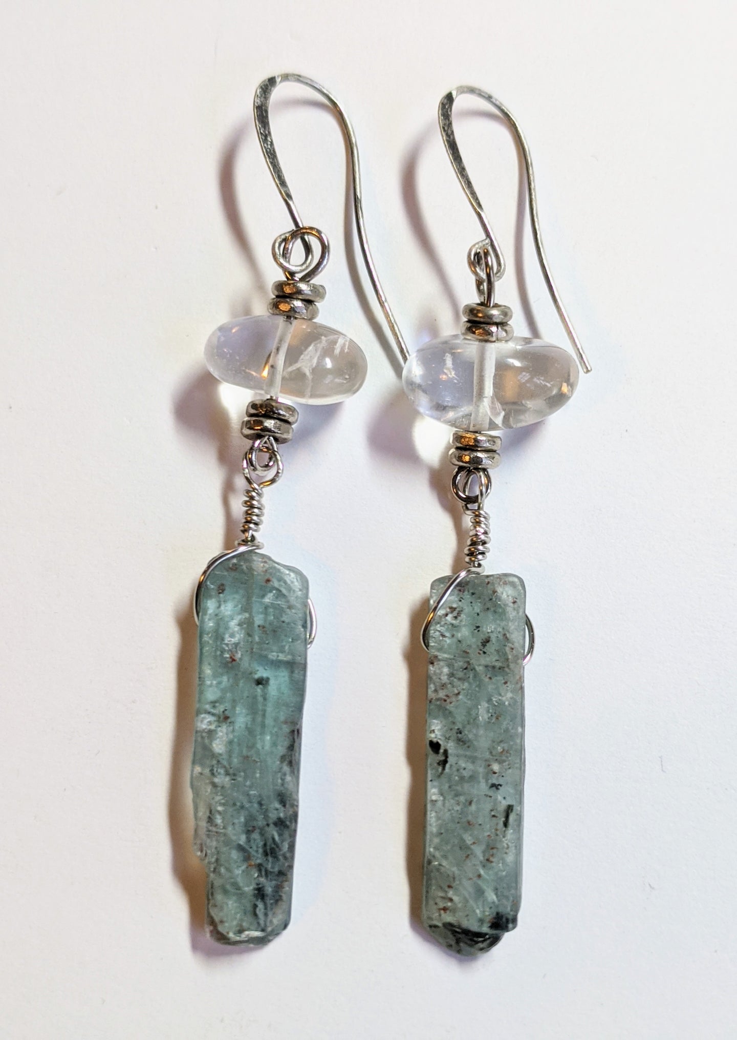 kyanite & quartz earrings - sunroot studio