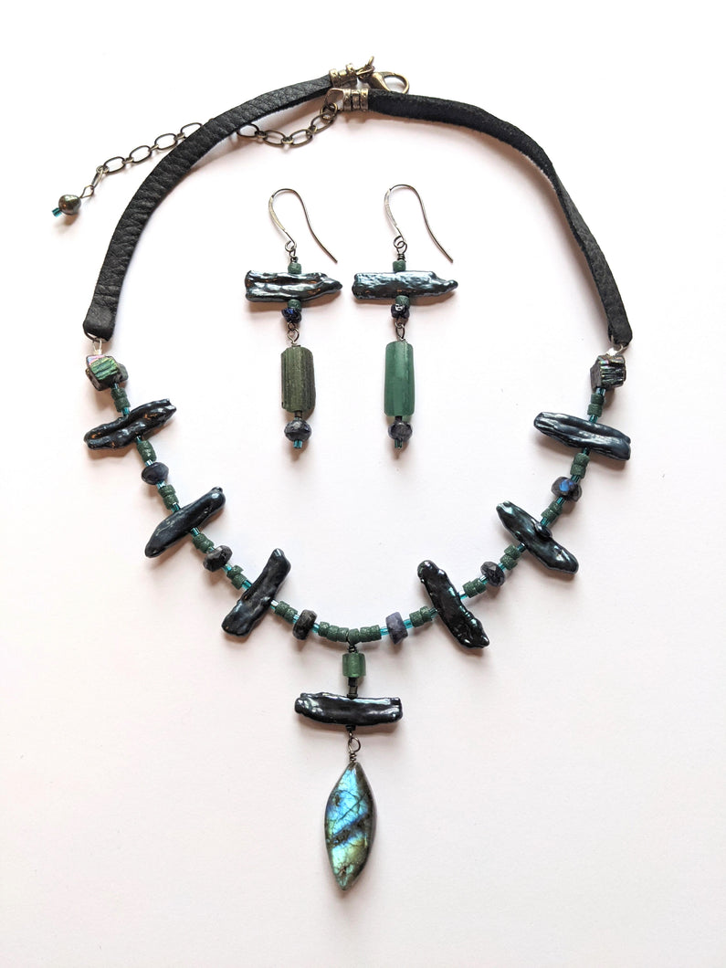 Labradorite & Pearl Set # 2 - Sunroot Studio