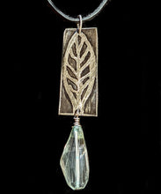 leaf & green amethyst pendant set