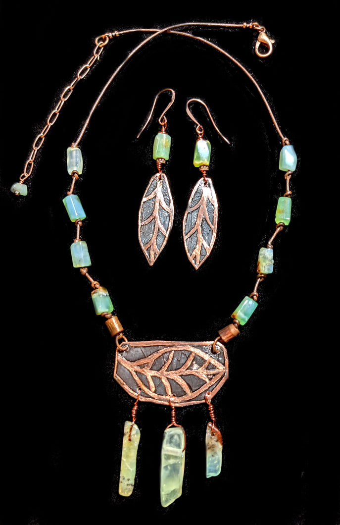 Leaf & Chrysoprase Set - Sunroot Studio