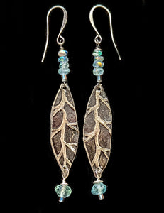 Leaf & Fluorite Earrings
