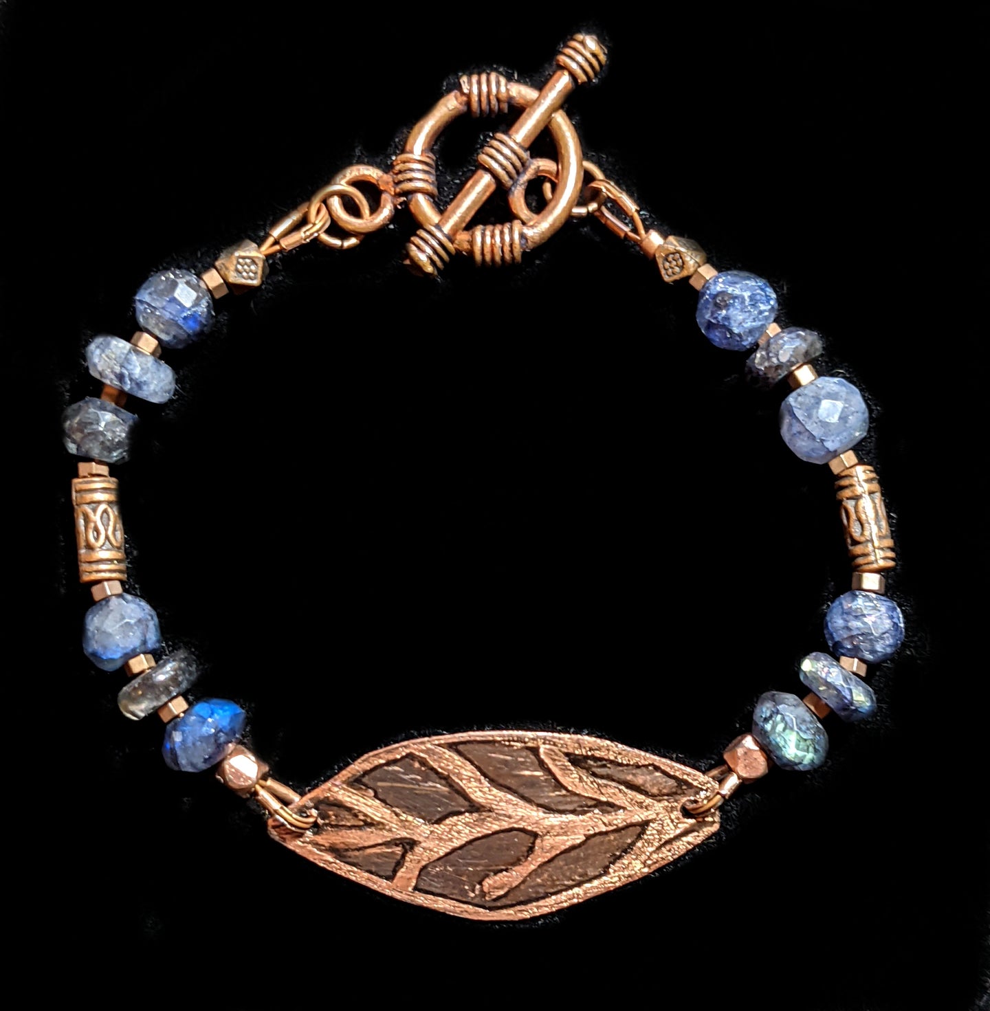 leaf & labradorite bracelet