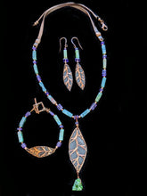 copper leaf & mixed stones set