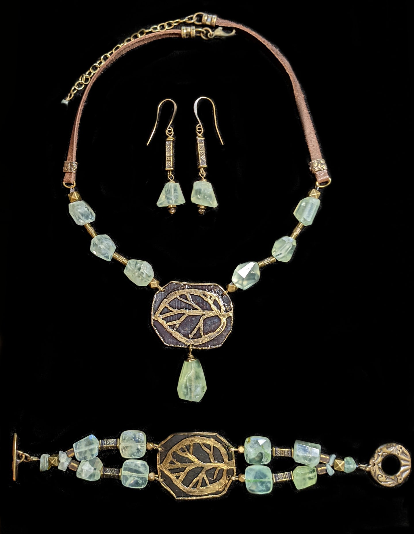 leaf & prehnite set