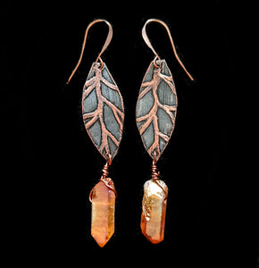 Copper Leaf & Quartz Set