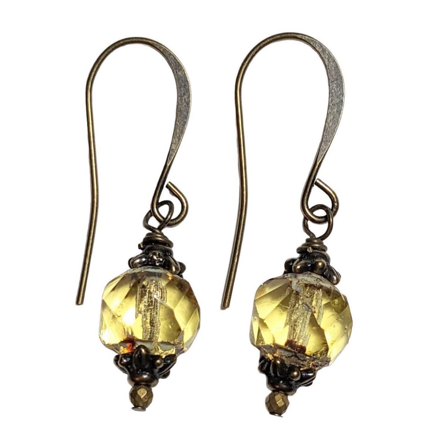 light amber glass earrings