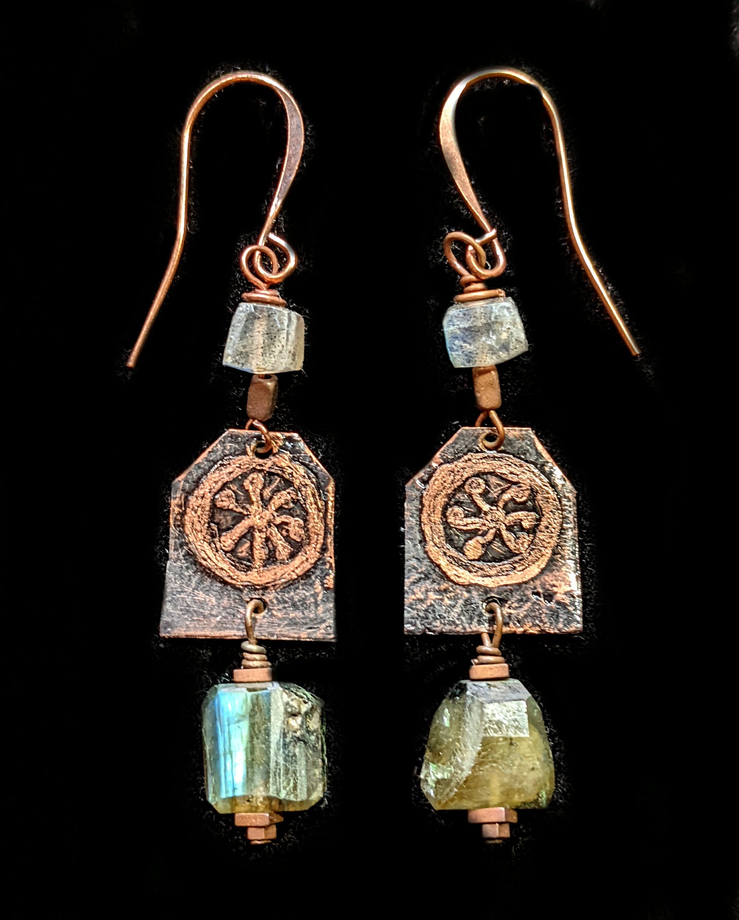 mandala & labradorite earrings