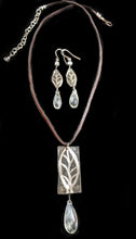 nickel silver leaf pendant set - sunroot studio