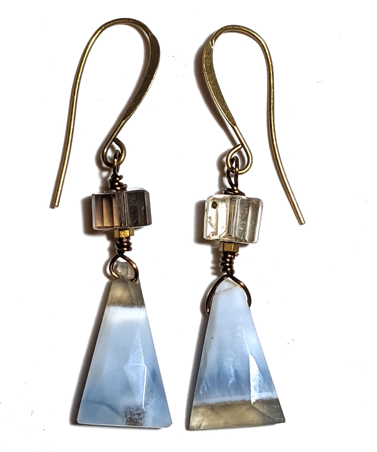 opal & smoky quartz earrings # 3